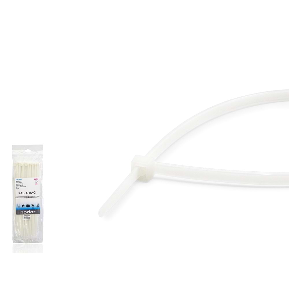 Nodar ND4805B Kablo Bağı 3.6*300 100Lü Paket Beyaz