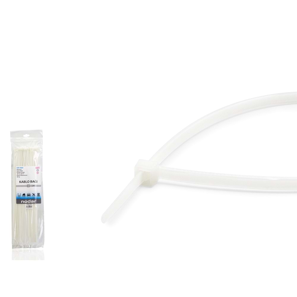 Nodar ND4806B Kablo Bağı 3.6*380 100Lü Paket Beyaz