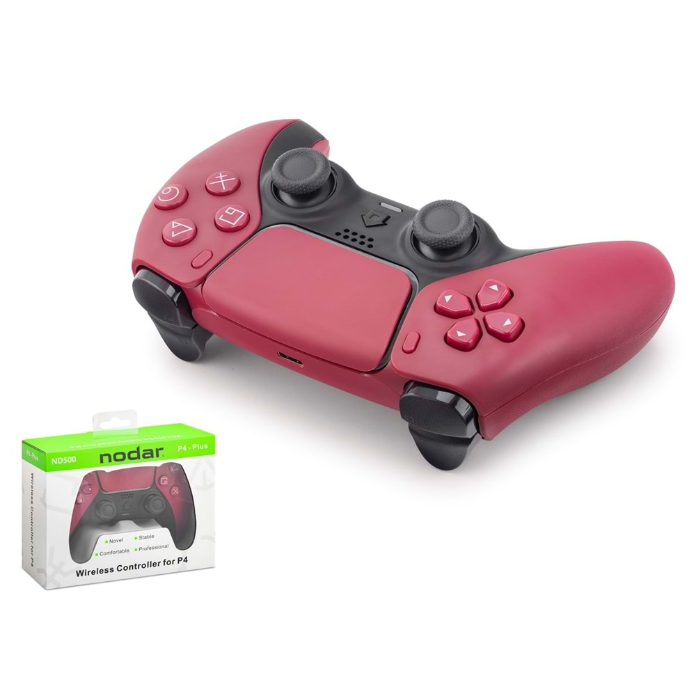 NODAR ND500D PS4 Uyumlu Kablosuz GamePad Oyun Kolu Kırmızı