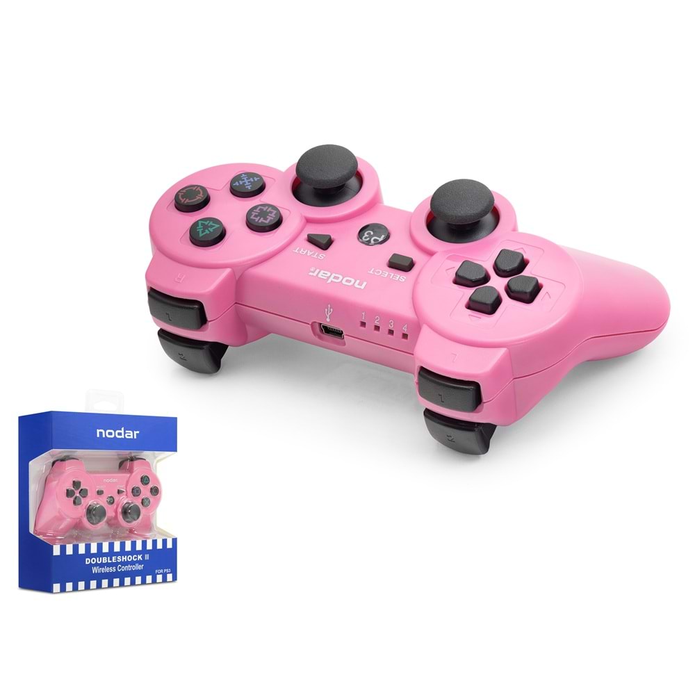 NODAR ND600D PS3 Uyumlu Kablosuz GamePad Oyun Kolu Pembe