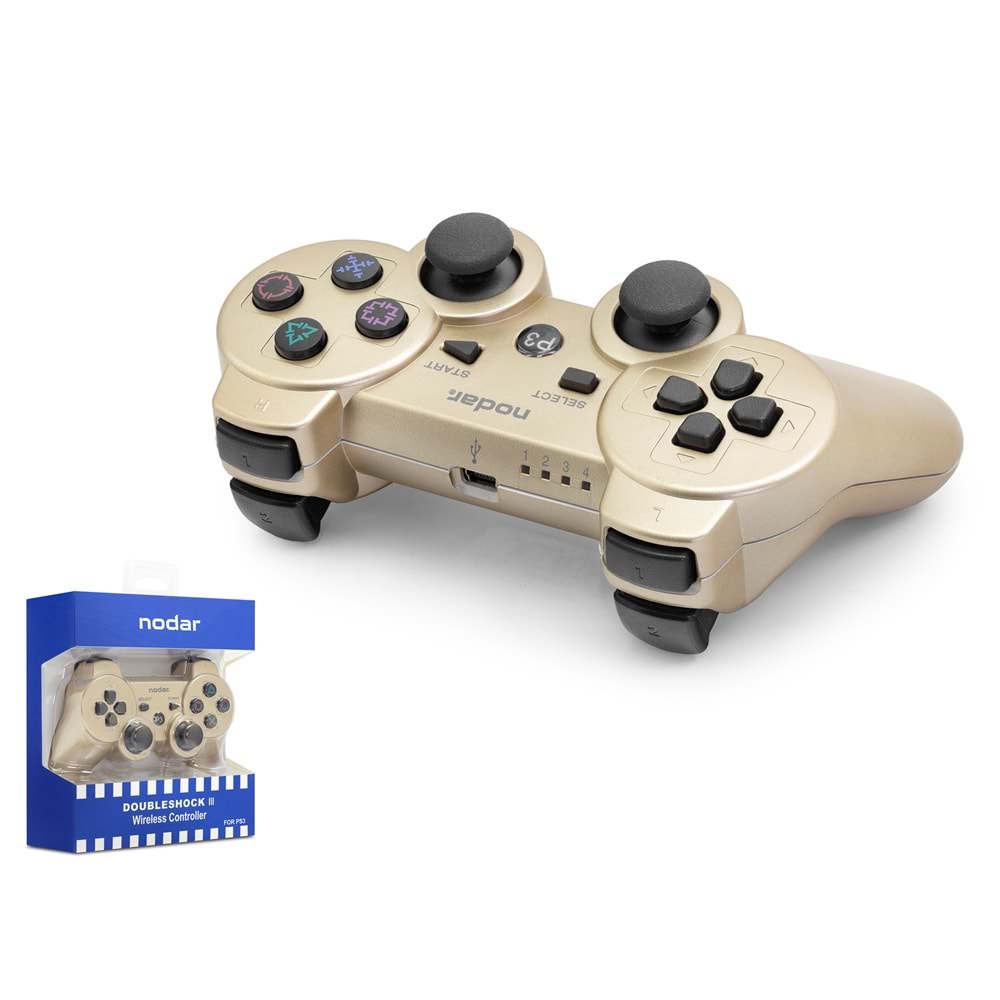 NODAR ND600J PS3 Uyumlu Kablosuz GamePad Oyun Kolu Gold