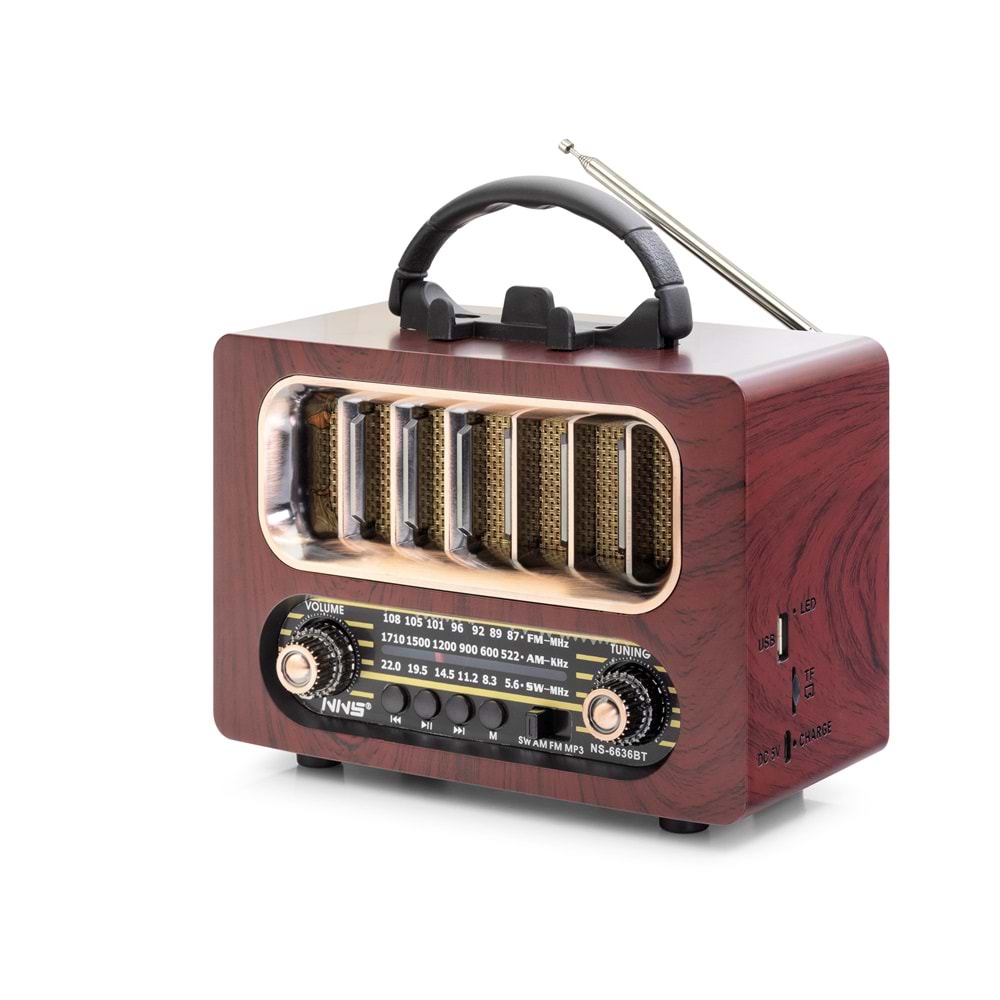 Nns Ns6636Bt Bluetooth Nostalji Speaker 200*104*152mm