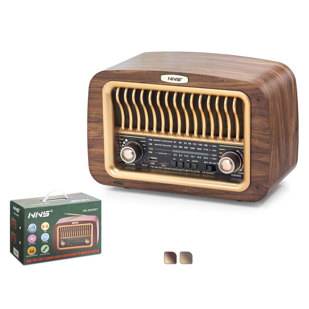 NNS NS6656BT Bluetooth Nostaljik Hoparlör FM