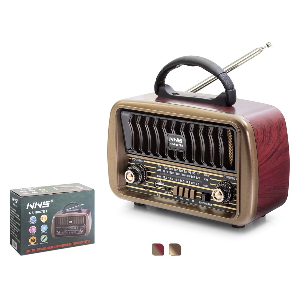 Nns Ns8067Bt Bluetooth Nostalji Speaker 213*89*146mm