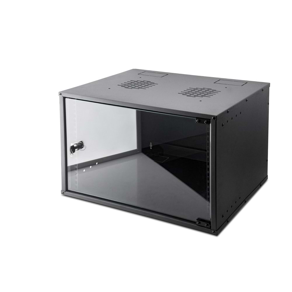 NETROJEN NT924 7U Soho Rack Kabinet Kilitli Cam Kapaklı Siyah