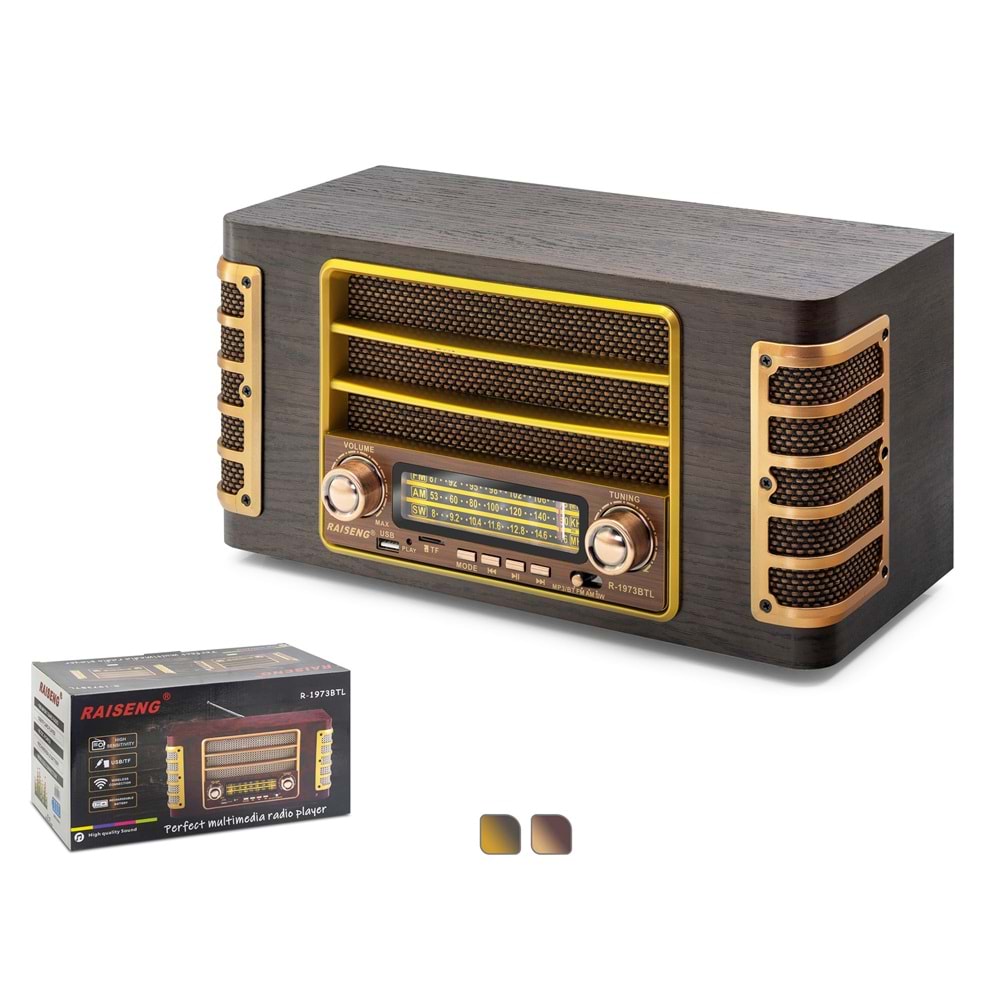 RAISENG R1973BTL Bluetooth Nostaljik Hoparlör FM
