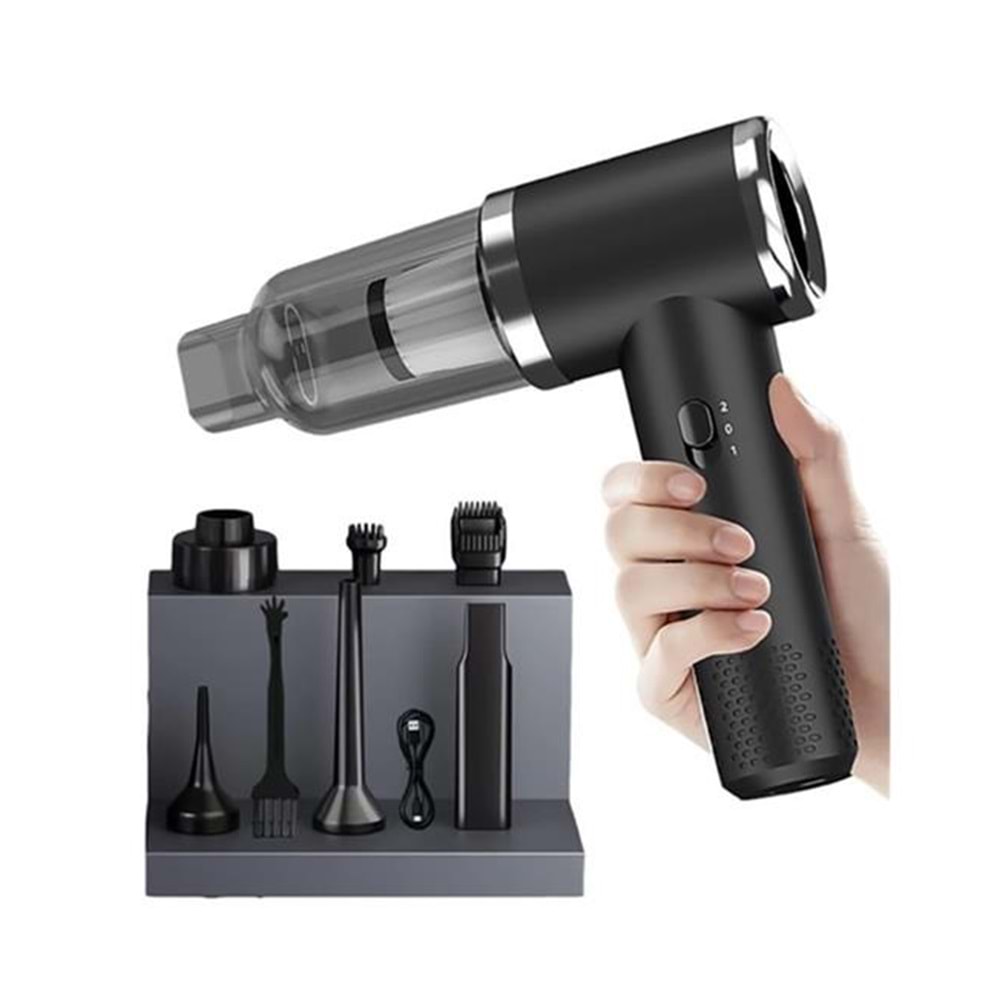 Enkado Raca-S Vacuum El Araç Süpürgesi Çekme ve Üflemeli 2 Kademe 12000 Pa Siyah