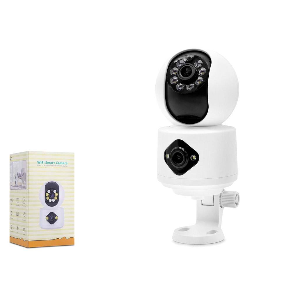 VENAS RX-5700AI Wi-Fi IP Bebek Kamerası 2 x 3MP iCSee Beyaz