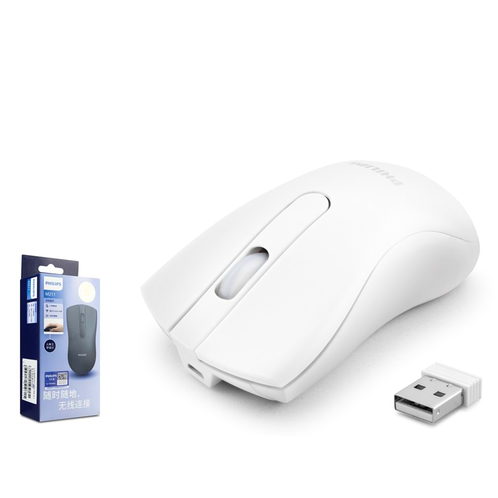 PHILIPS SPK7211WSC Sessiz Kablosuz Mouse - Beyaz