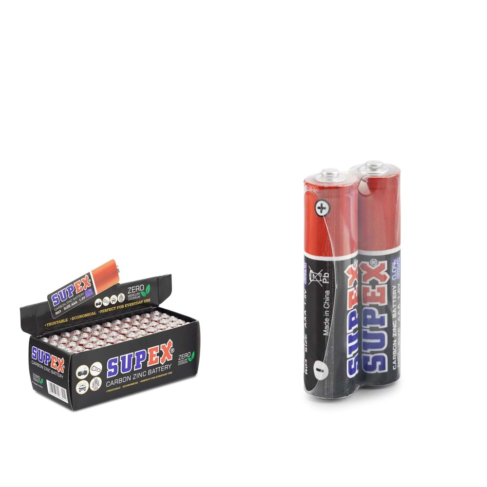 Supex R03 Çinko 60 Lı İnce Kalem Pil