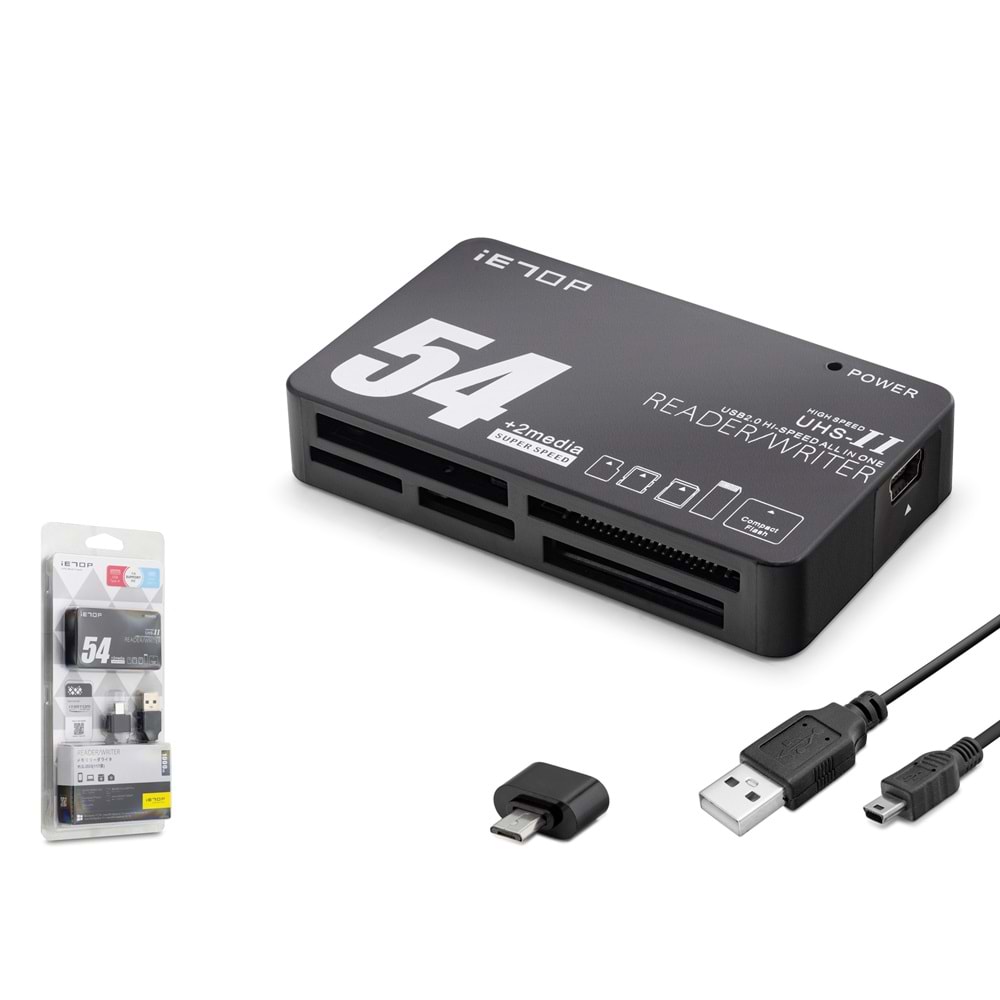 iETOP TC209 USB Type-C All in One Kart Okuyucu Siyah