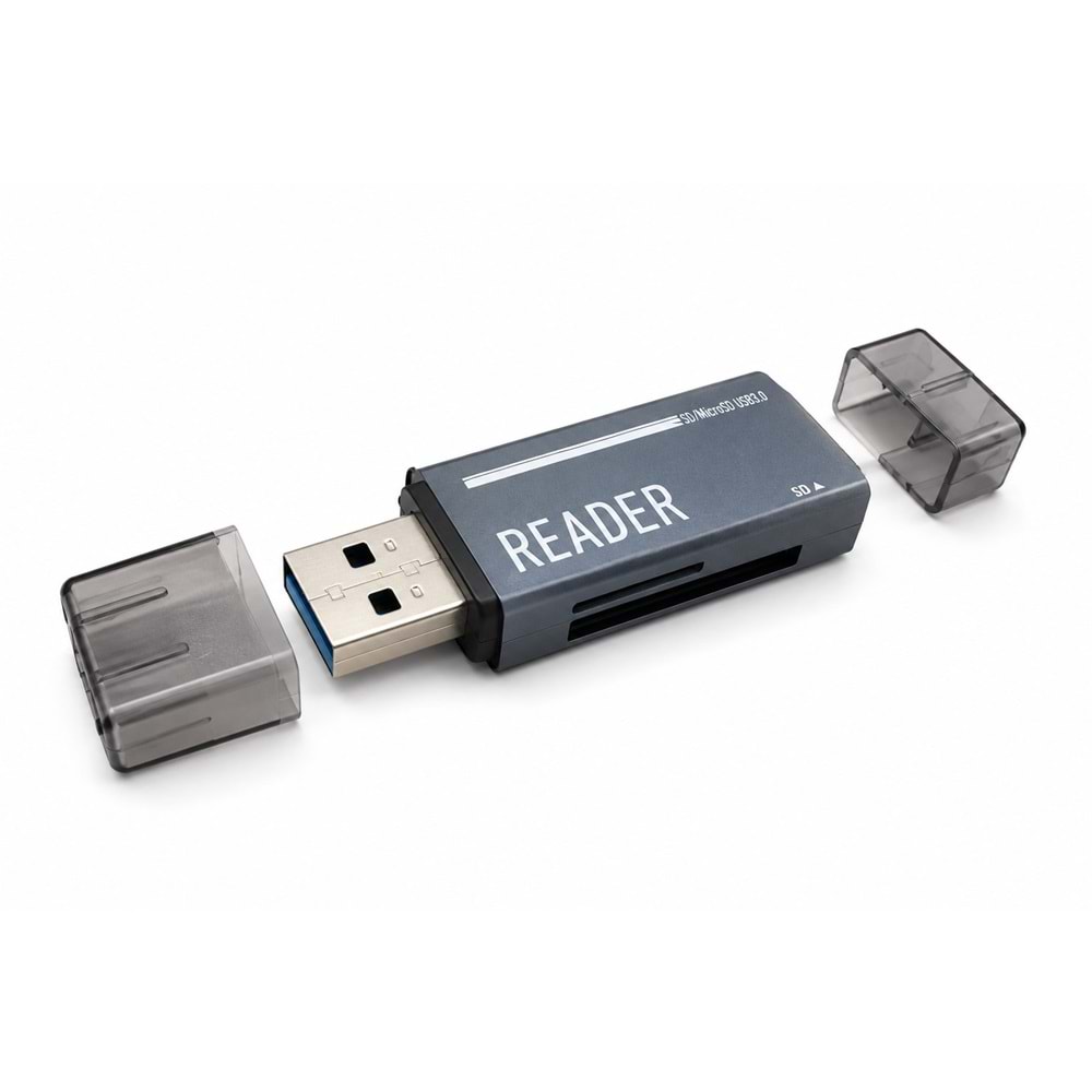 iETOP TC306AC USB Type-C 3.2 Gen1 SD MicroSD Kart Okuyucu 5 Gbps Gri