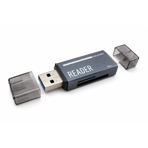 iETOP TC306AC USB Type-C 3.2 Gen1 SD MicroSD Kart Okuyucu 5 Gbps Gri