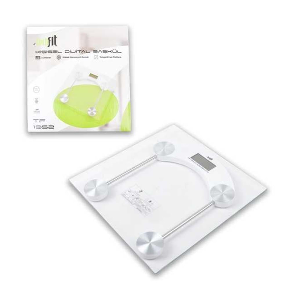 Techfit Tf1052 Dijital Baskül Cam Şeffaf