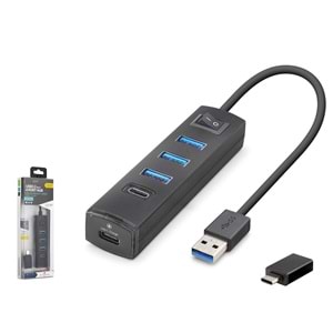 iETOP TU359 Type-C 3.1 Gen1 Hub PD 4 Port 5 Gbps Siyah