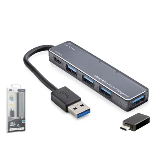 iETOP TU360 Type-C 3.1 Gen1 Hub 5 Port 5 Gbps Gri