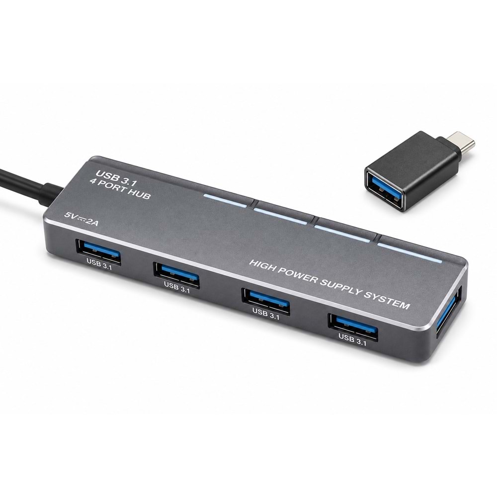 iETOP TU360 Type-C 3.1 Gen1 Hub 5 Port 5 Gbps Gri