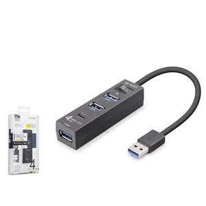 iETOP U329A USB 3.1 Gen1 Hub PD 4 Port 5 Gbps Siyah