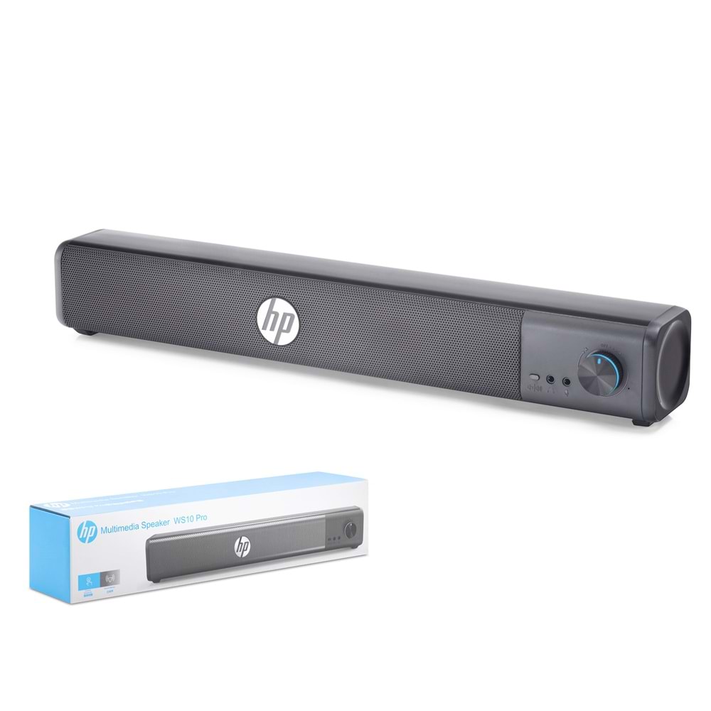 HP WS10PRO Soundbar Masaüstü Hoparlör USB + 3.5 mm 6 W - Siyah